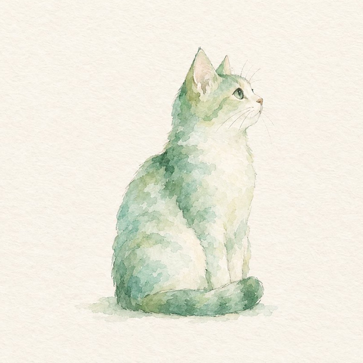 猫の水彩イラスト